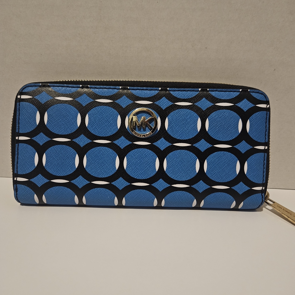 Michael Kors Blue and Black Women's Wallet And Matching Purse